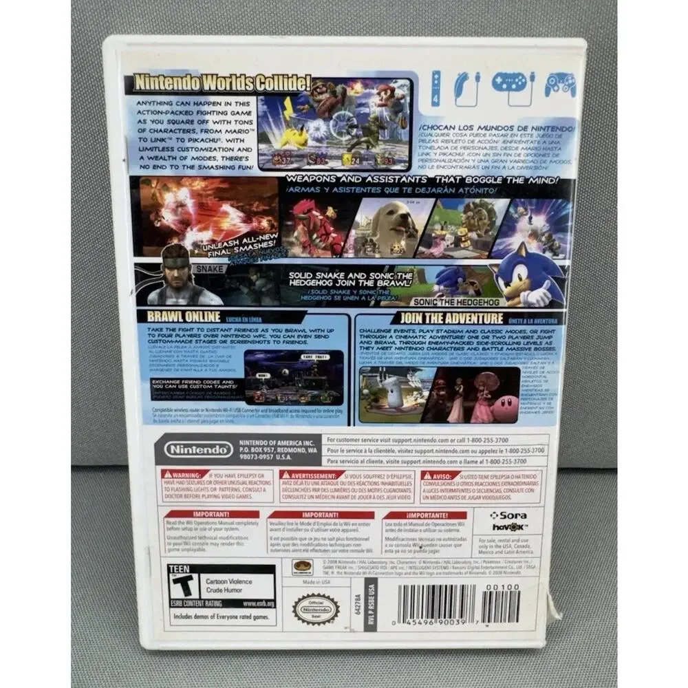 Super Smash Bros Brawl Nintendo Wii CIB Complete Game Untested READ